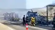 Tarsus-Adana-Gaziantep Otoyolu Nurdağı Kesiminde Tır Yangını