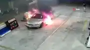 Bursa-İstanbul Yolu Üzerindeki Akaryakıt İstasyonunda Otomobil Yangını