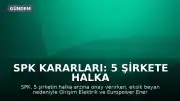 SPK Kararları: 5 Şirkete Halka Arz Onayı ve 6 Yöneticiye İdari Para Cezası