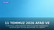 11 Temmuz 2026 AFAD ve Kandilli Rasathanesi Son Deprem Verileri