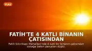 Fatih'te 4 katlı binanın çatısından beton parçaları düştü