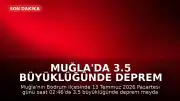 Muğla'da 3.5 büyüklüğünde deprem meydana geldi