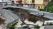 Rize İslampaşa Mahallesi'nde Yurt İnşaatı Sırasında Yol Çöktü