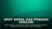 Spot Doğal Gaz Piyasası Verileri Açıklandı