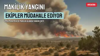 İzmir'in Menemen İlçesinde Makilik Yangınına Müdahale Ediliyor