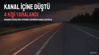 Osmaniye'de otomobil sulama kanalına düştü: 4 yaralı