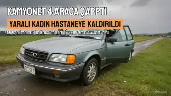 Başakşehir'de Yokuştan İnen Kamyonet, Trafik Işıklarında Bekleyen 4 Araca Çarptı: 1 Yaralı