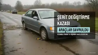 Pendik'te Şerit Değiştirme Paniği: Araçlar Savruldu