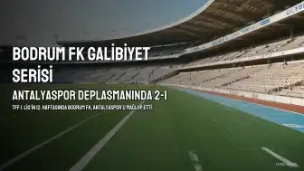 Bodrum FK, Antalyaspor Deplasmanında Galibiyet Serisini Sürdürdü