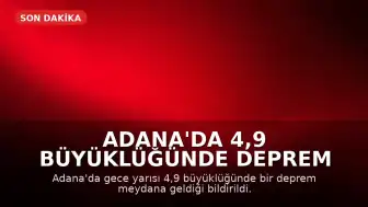 Adana'da 4,9 Büyüklüğünde Deprem Meydana Geldi
