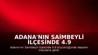 Adana'nın Saimbeyli ilçesinde 4.9 büyüklüğünde deprem
