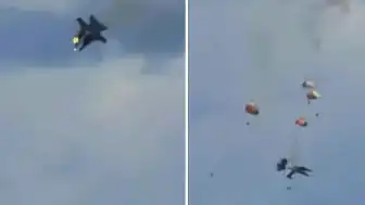 Gösteri sırasında savaş jetleri havada çarpıştı