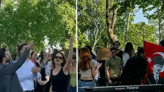 İstanbul Bilgi Üniversitesi Faaliyet İzni Durdurma Kararının Geri Alınmasının Ardından Kampüste Kutlama Yapıldı