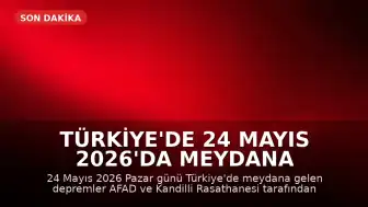 Türkiye'de 24 Mayıs 2026'da Meydana Gelen Depremler AFAD Tarafından Duyuruldu