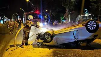 Edirne'de Refüje Çarpan Otomobil Takla Attı: 2 Yaralı