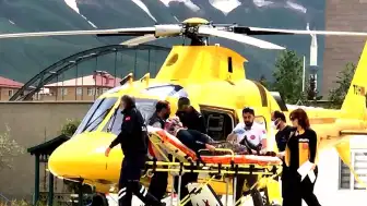 Erzurum'da Kalp Krizi Geçiren Hasta, Ambulans Helikopterle Hastaneye Ulaştırıldı