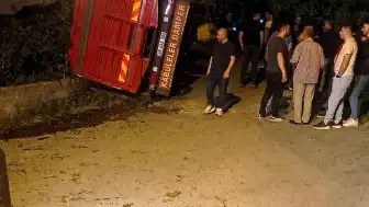 Giresun'da Yaş Çay Yüklü Kamyon Devrildi: Maddi Hasar Oluştu