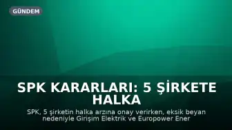 SPK Kararları: 5 Şirkete Halka Arz Onayı ve 6 Yöneticiye İdari Para Cezası