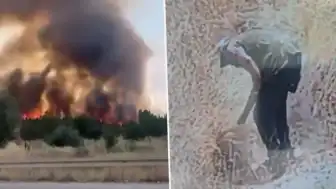 Ankara'da Otluk Alanda Çıkan Yangın Güvenlik Kamerasına Yansıdı