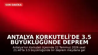 Antalya Korkuteli'de 3.5 Büyüklüğünde Deprem Meydana Geldi