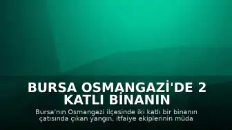 Bursa Osmangazi'de 2 Katlı Binanın Çatısında Yangın Çıktı
