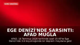 Ege Denizi'nde Sarsıntı: AFAD Muğla Açıklarında Deprem Gerçekleştiğini Duyurdu