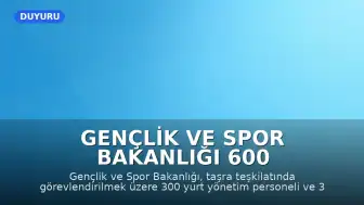 Gençlik ve Spor Bakanlığı 600 Personel Alımı Yapacağını Duyurdu