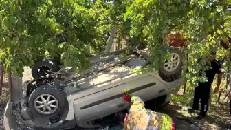 Hatay'da otomobil takla attı: Sürücü yaralandı