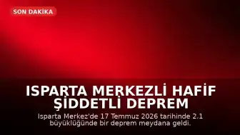 Isparta Merkezli Hafif Şiddetli Deprem Meydana Geldi