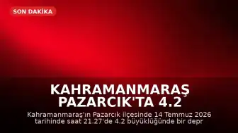 Kahramanmaraş Pazarcık'ta 4.2 Büyüklüğünde Deprem Meydana Geldi