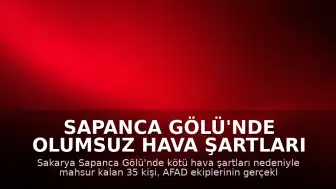 Sapanca Gölü'nde Olumsuz Hava Şartları Nedeniyle 35 Kişi Mahsur Kaldı