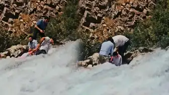 Van Çatak'ta Kanispi Şelalesi'nde Akıntıya Kapılan Çocuk Kurtarıldı