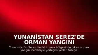 Yunanistan Serez'de Orman Yangını Nedeniyle İnusa Bölgesi Tahliye Edildi