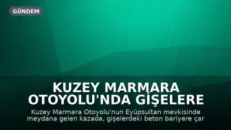 Kuzey Marmara Otoyolu'nda Gişelere Çarpan Otomobilde 2 Kişi Yaralandı