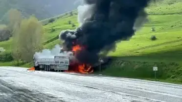 Bitlis'te Çarpışan 2 TIR Alev Aldı: 2 Ölü