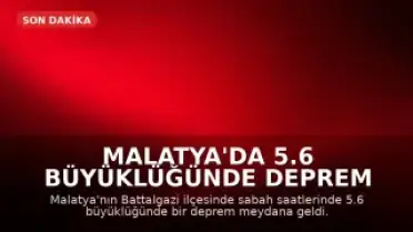 Malatya'da 5.6 Büyüklüğünde Deprem Meydana Geldi