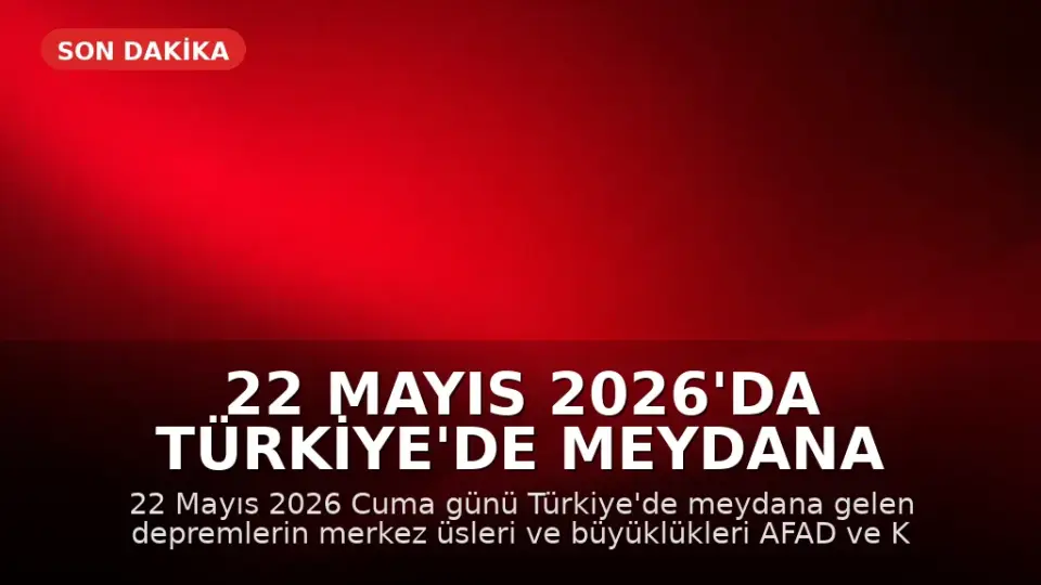 22 Mayıs 2026'da Türkiye'de Meydana Gelen Depremler: AFAD ve Kandilli Verileri