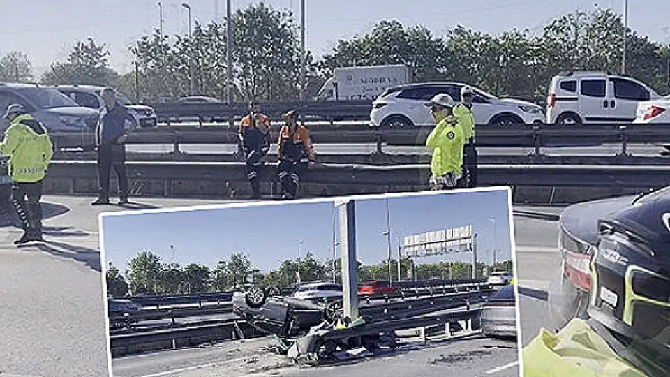 D-100 Karayolu'nda Otomobil Takla Attı
