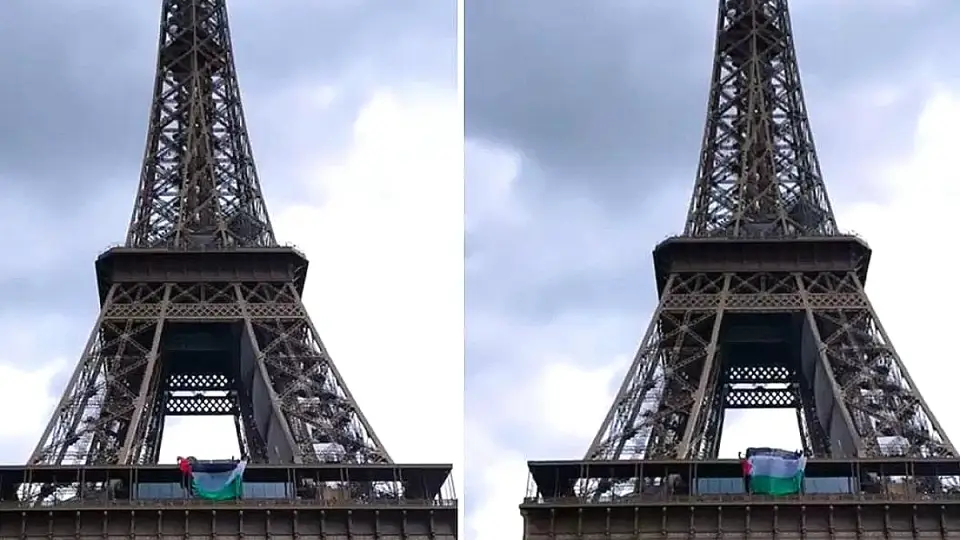 Eyfel Kulesi'ne Filistin Bayrağı Asıldı: 6 Gözaltı