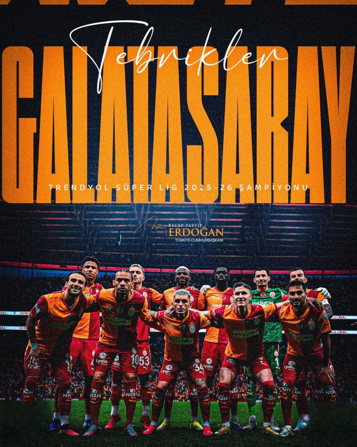 Cumhurbaşkanı Erdoğan'dan Galatasaray'a tebrik