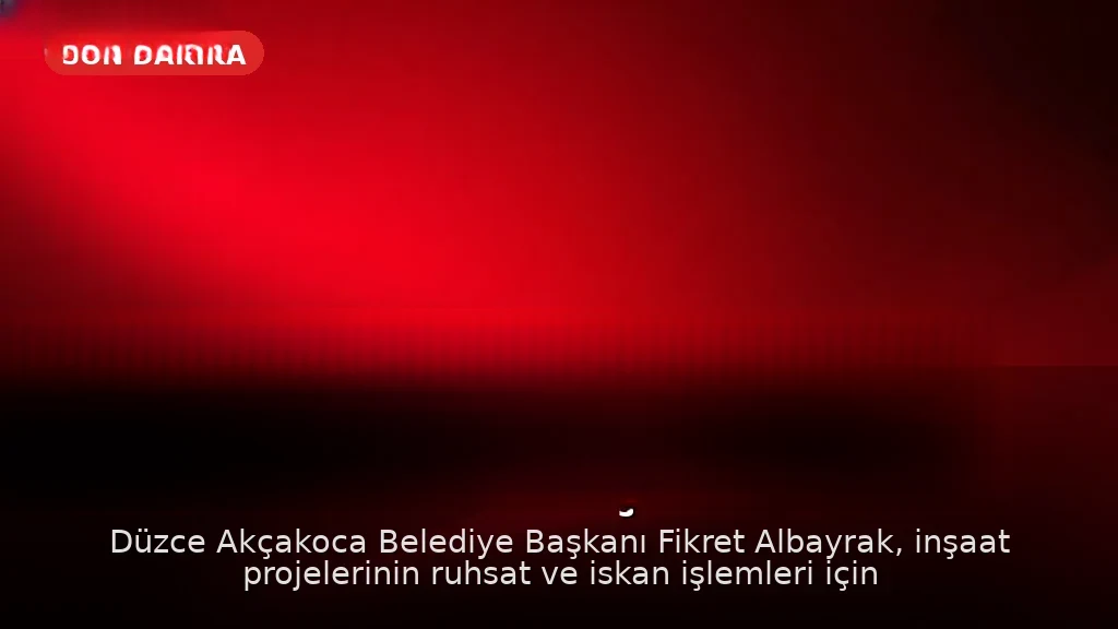 Düzce Akçakoca Belediye Başkanı F.A. Rüşvet İddiasıyla Gözaltına Alındı