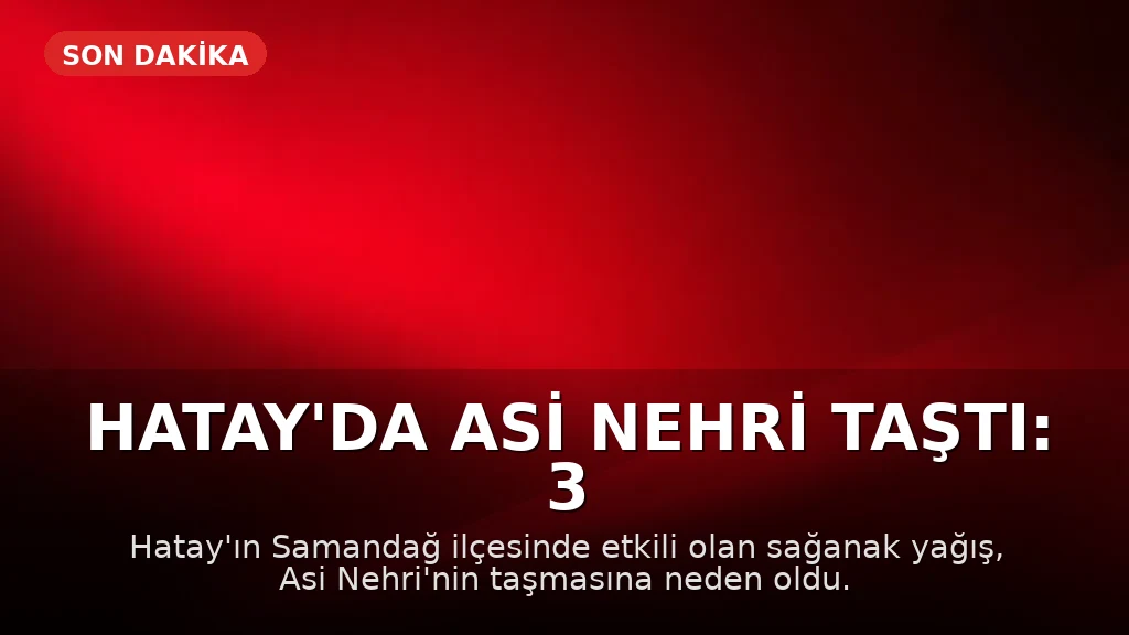 Hatay'da Asi Nehri Taştı: 3 Ölü, 3 Yaralı, 2 Kayıp