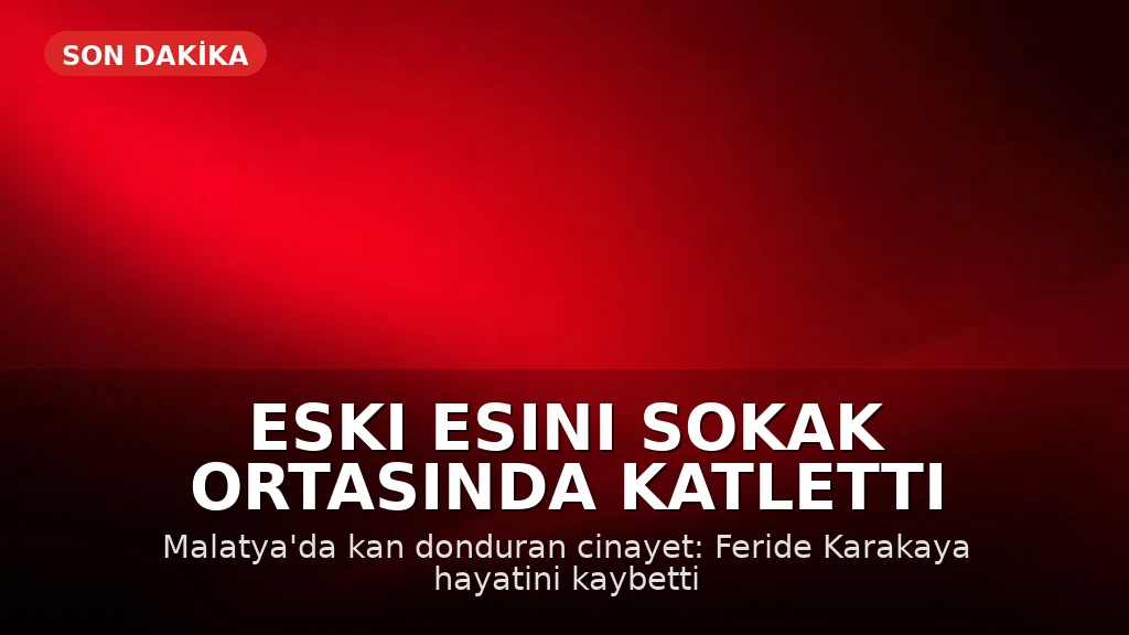 Malatya'da Eski Eş Cinayeti: F.K. Sokak Ortasında Katledildi