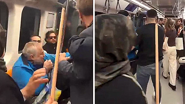 Metroda Şampiyonluk Kutlaması Kavgaya Dönüştü: Oklavalı Müdahale Kamerada