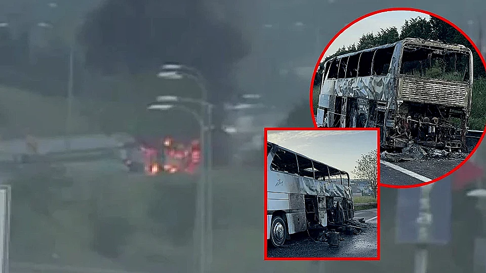Tuzla TEM Otoyolu'nda Tur Otobüsü Yangını: 43 Yolcu Kurtarıldı